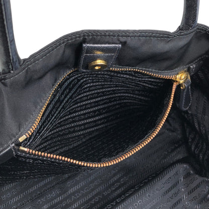 PRADA Tessuto Triangle Logo Two-way Handbag Shoulder bag Black Vintage 2krwdw
