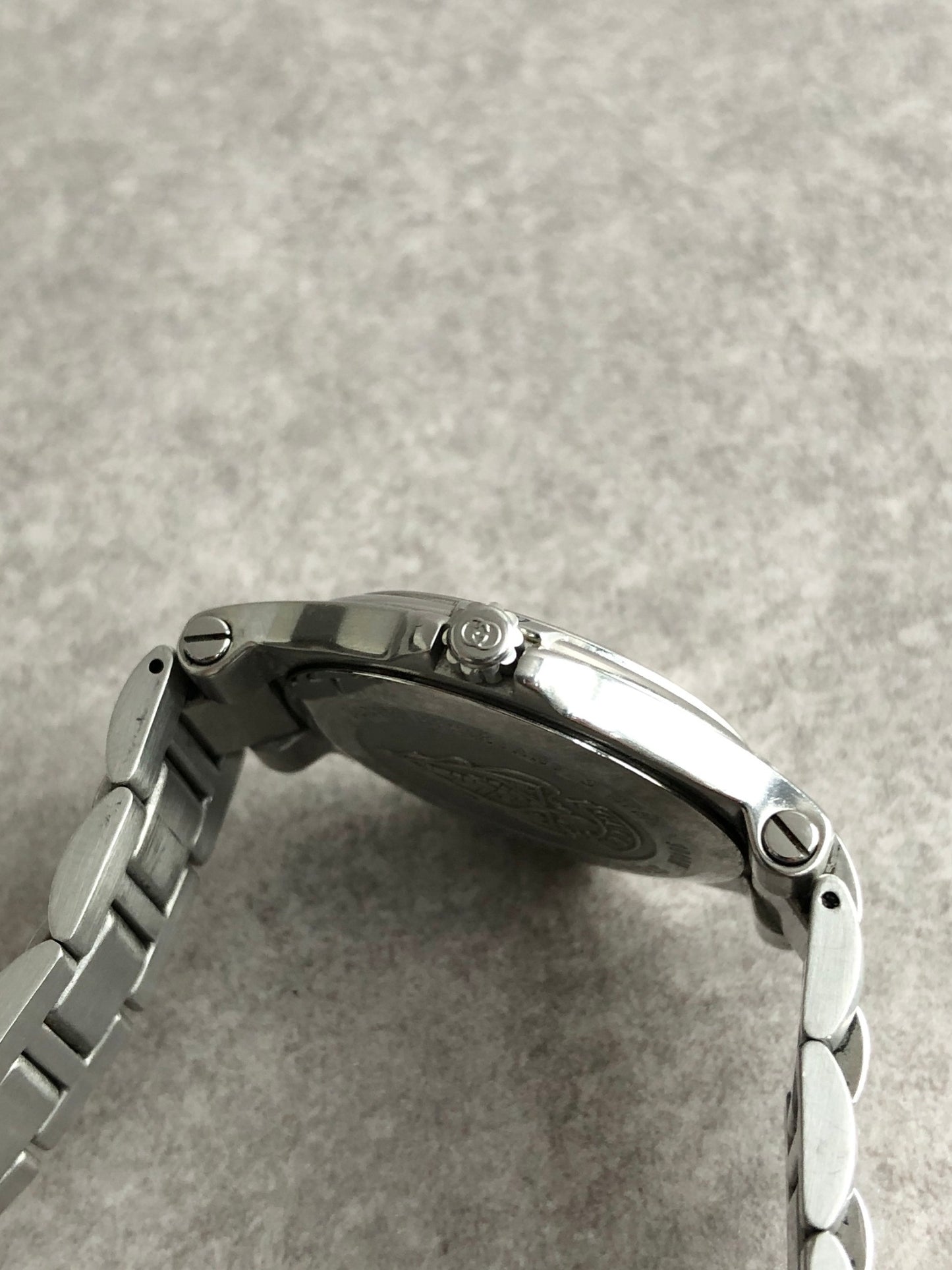 GUCCI Logo Quartz Watch Silver 9040M Vintage n6ymez