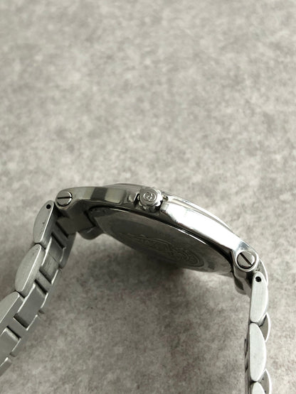 GUCCI Logo Quartz Watch Silver 9040M Vintage n6ymez