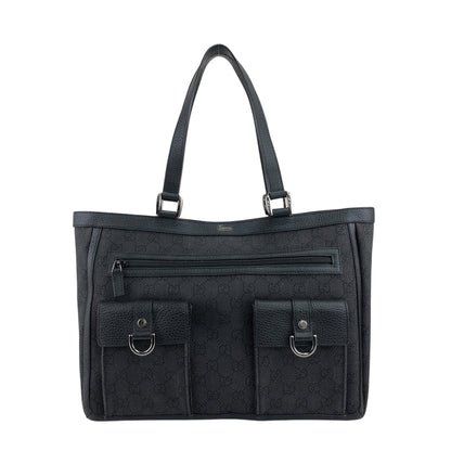 GUCCI GG Canvas Handbag Totebag Black 268639 Vintage jjx8f3