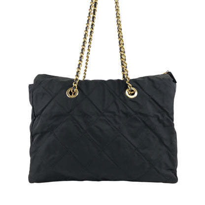 PRADA Triangle Logo Chain Shoulder bag Black Vintage dp2pec