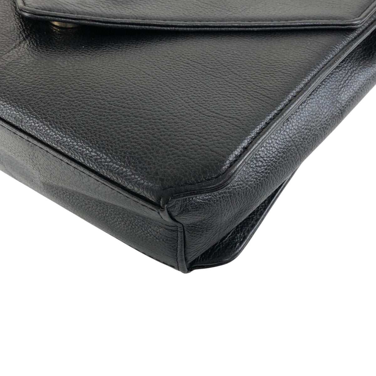 Yves Saint Laurent YSL Logo Shoulder bag Black Vintage p5pe7i