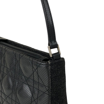 Christian Dior Cannage Small Shoulder bag Black Vintage p5ui7r