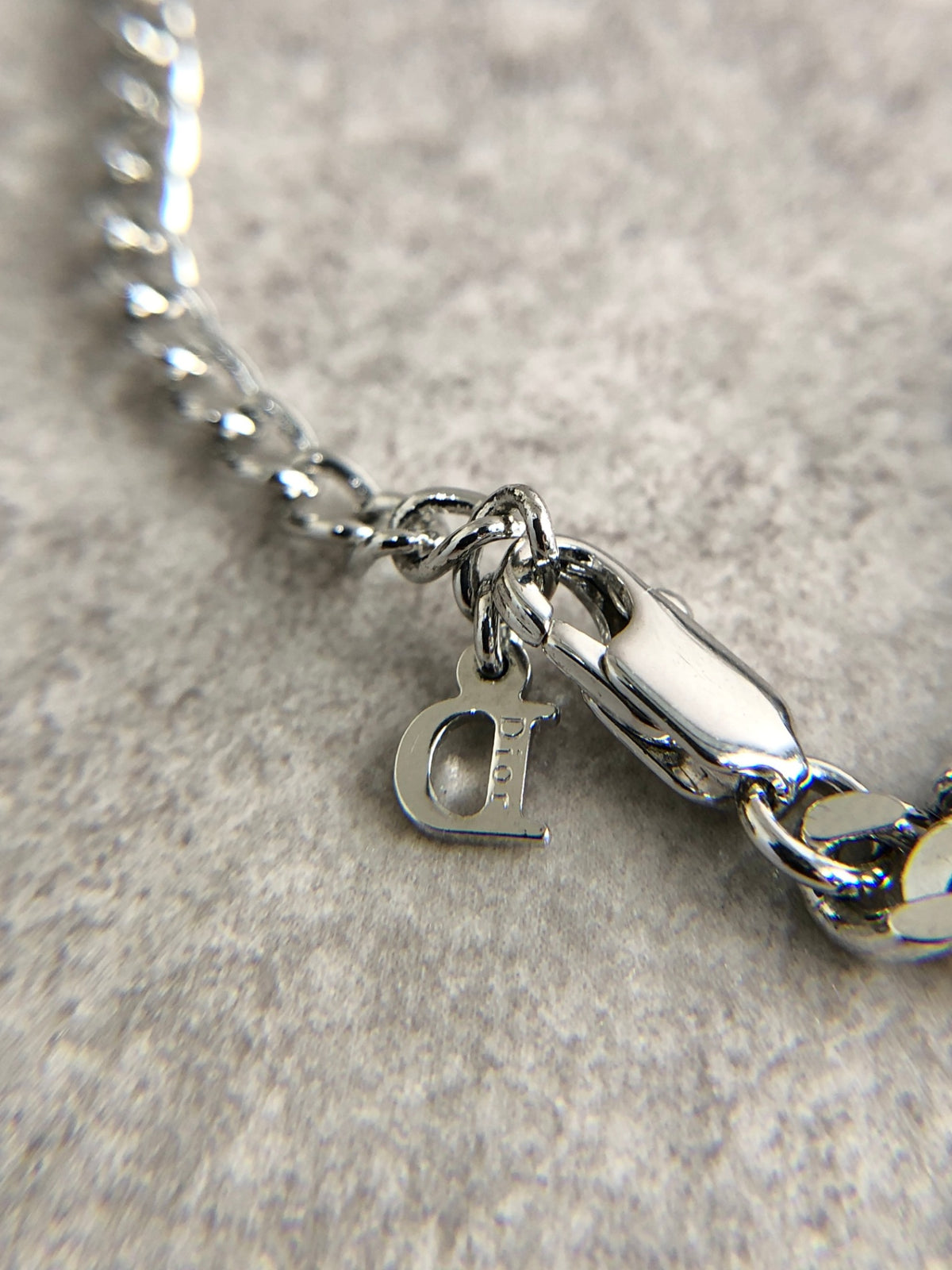 Christian Dior Logo Bracelet Silver Vintage z7c5g4
