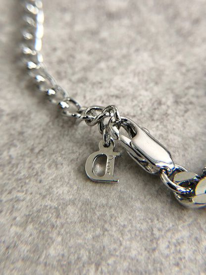 Christian Dior Logo Bracelet Silver Vintage z7c5g4