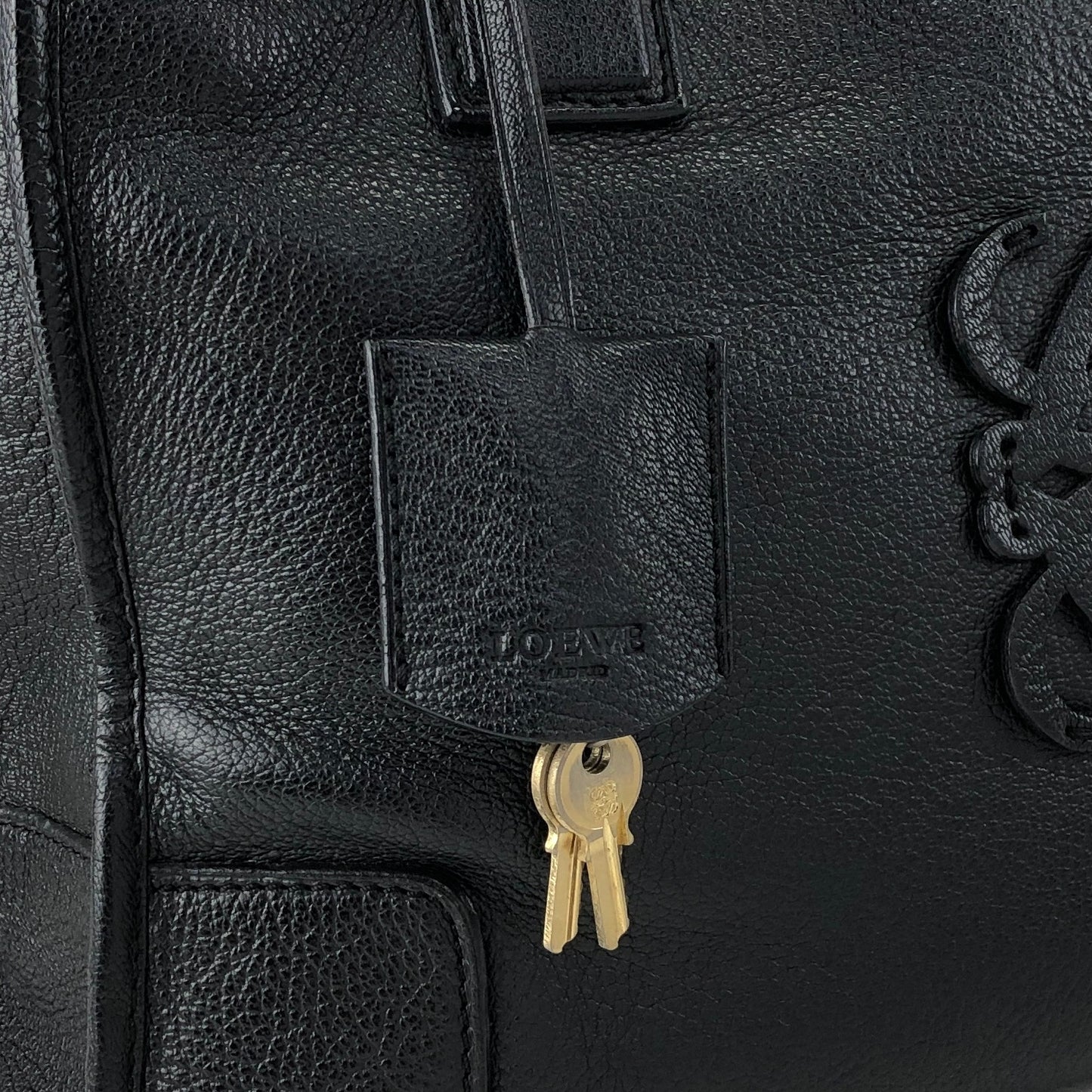LOEWE Anagram Small Boston bag Handbag Black Vintage rtk3kf