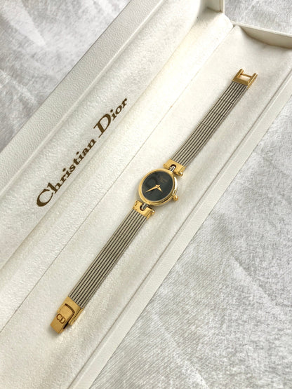 Christian Dior Quartz Watch Silver×Gold 3025 Vintage y5w3g6