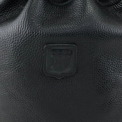 CELINE Blason Drawstring Shoulder bag Black Vintage rzrkng