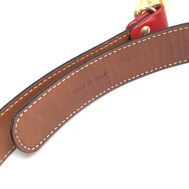 CELINE Horse Carriage Leather Belt Red Vintage Old Celine asvddr