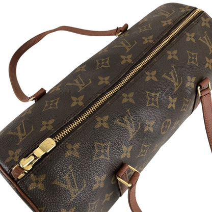 LOUIS VUITTON Monogram Handbag Brown Vintage 8j754k