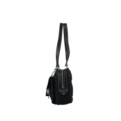 PRADA Triangle Logo Handbag Shoulder bag Black Vintage ntuyze