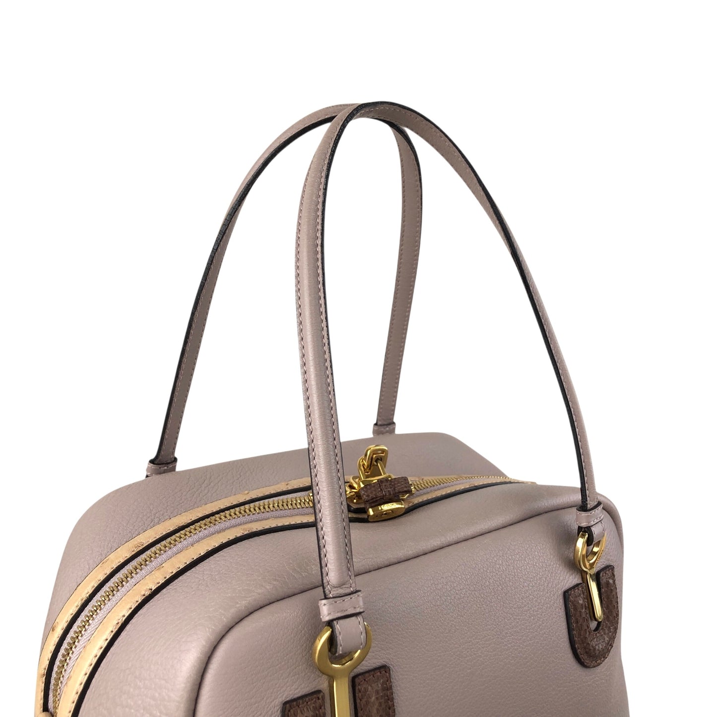 LOEWE Anagram Padlock Small Boston bag Handbag Purple Vintage za8z7w