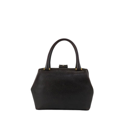 GUCCI Metal Clasp Handbag Brown Vintage fva3h4
