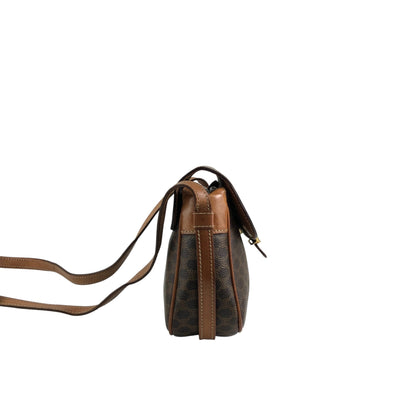 CELINE Macadam Horse Bit Shoulder bag Brown Vintage ydcmjg