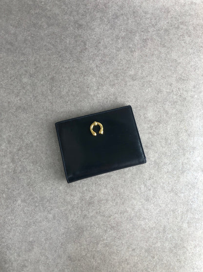 GUCCI Horseshoe Folded Wallet Dark Navy Vintage cvie2b