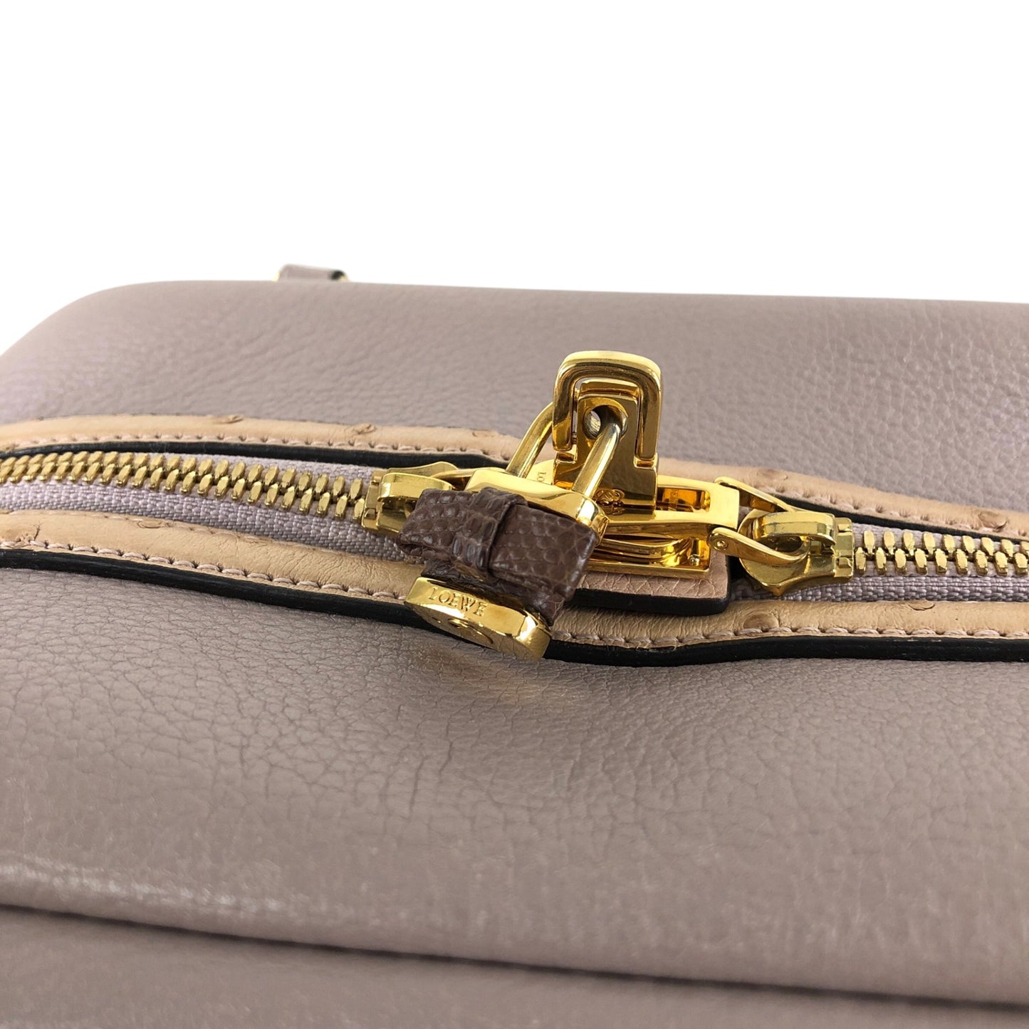 LOEWE Anagram Padlock Small Boston bag Handbag Purple Vintage za8z7w