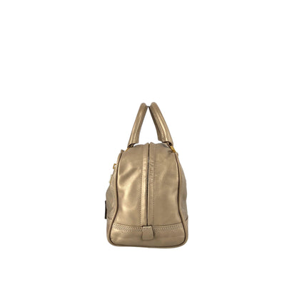 LOEWE Amazona Anagram Small Boston bag Handbag Gold Vintage unh432