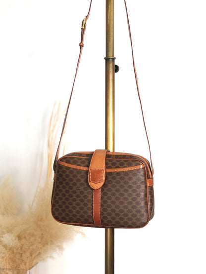 CELINE Macadam Blason Shoulder bag Brown Vintage whw3hb