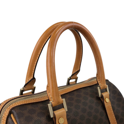 CELINE Macadam Small Boston bag Handbag Brown Vintage h2xbbg