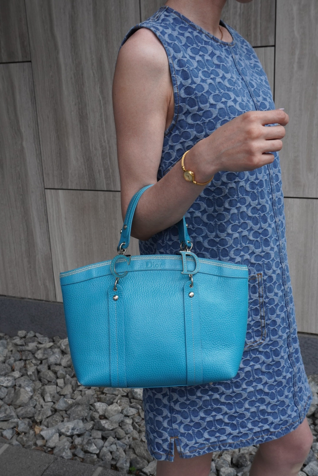 Christian Dior  Handbag Light Blue Vintage ys2yth