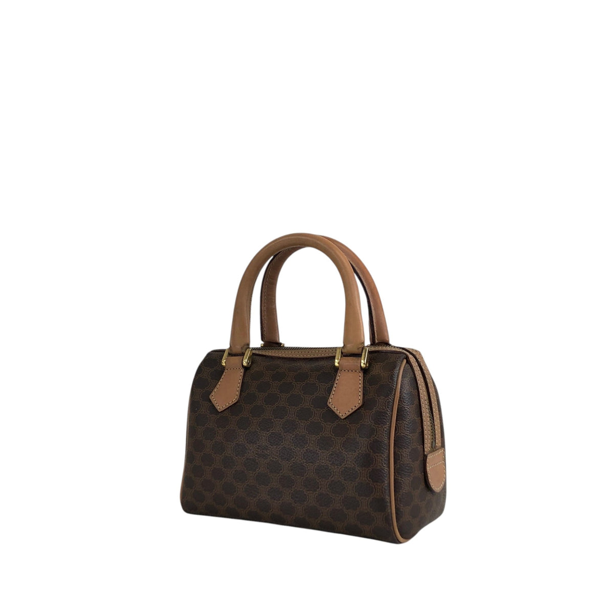 CELINE Macadam Two-way Small Boston bag Shoulder bag Brown Vintage asbejd
