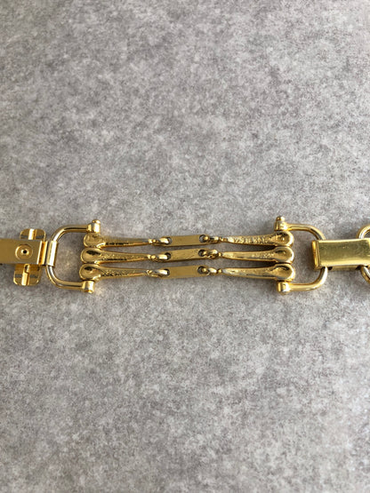 CELINE Horse Bit Bracelet Gold Vintage p7k2ik