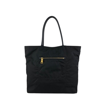 PRADA Tessuto Triangle Logo Front Pocket  Totebag Black Vintage 6rrumw