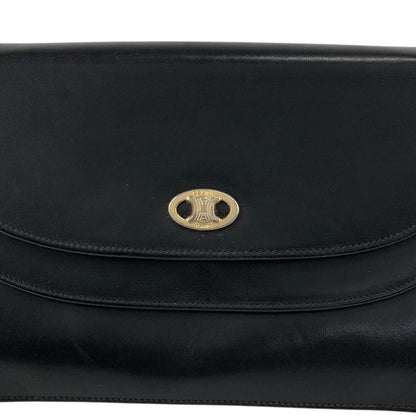 CELINE Blason Shoulder bag Black Vintage 3awaev