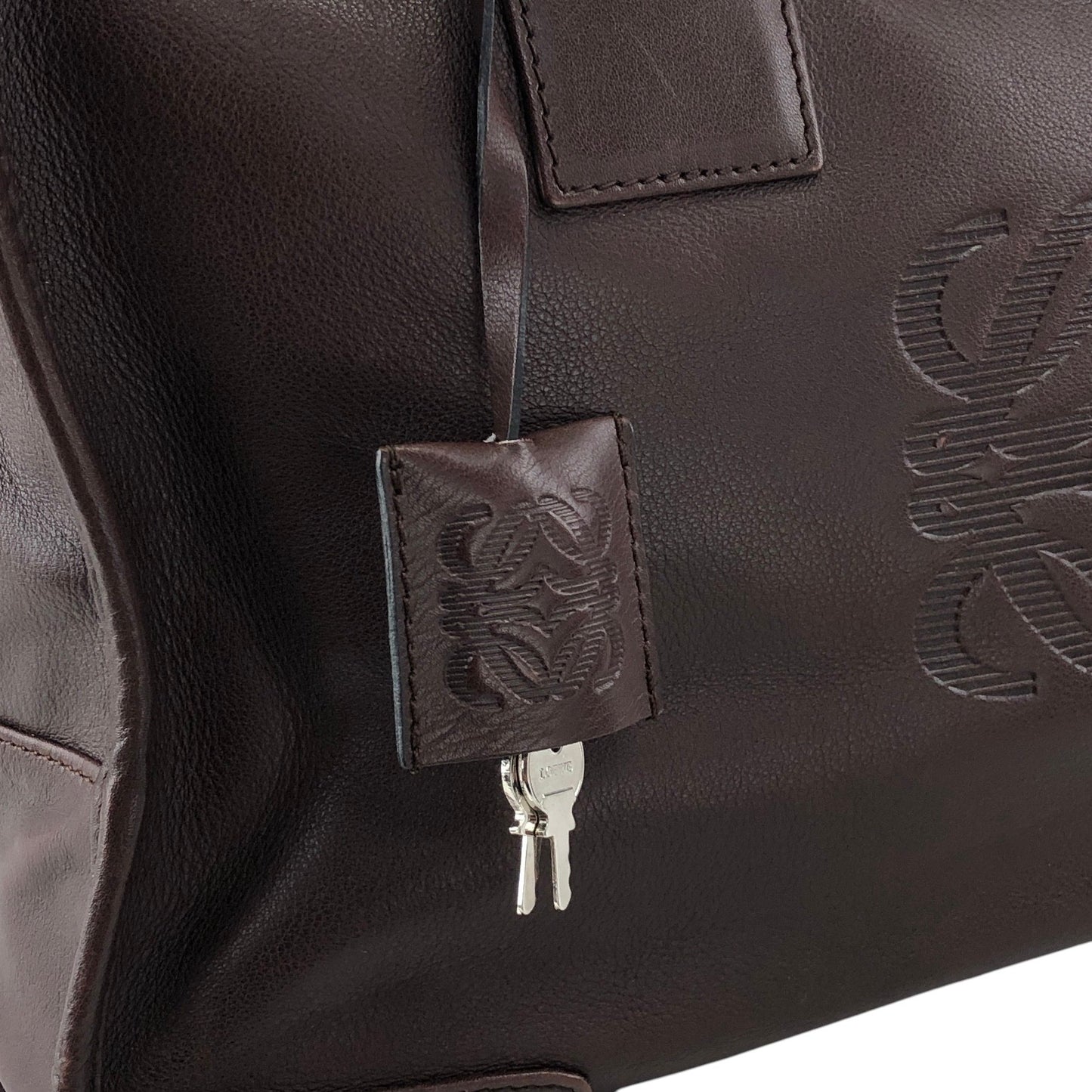 LOEWE Amazona36 Handbag Boston bag Brown Vintage a3rpfj
