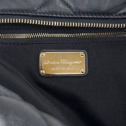 Salvatore Ferragamo Vala Ribbon Chain Shoulder bag Black Vintage 8dgp7p
