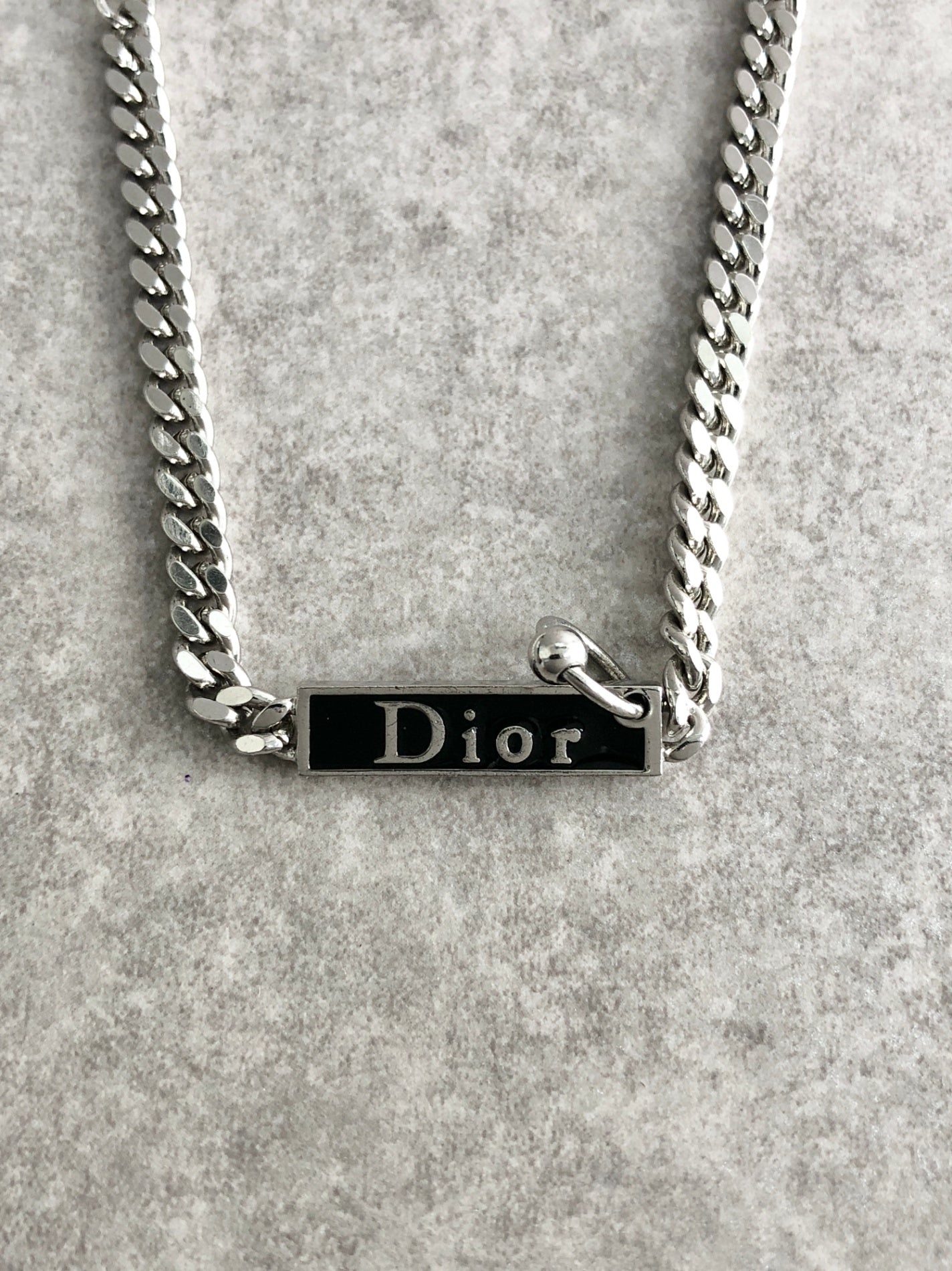 Christian Dior Logo Motif Bracelet Silver Vintage mmj7ua