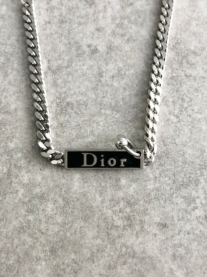 Christian Dior Logo Motif Bracelet Silver Vintage mmj7ua