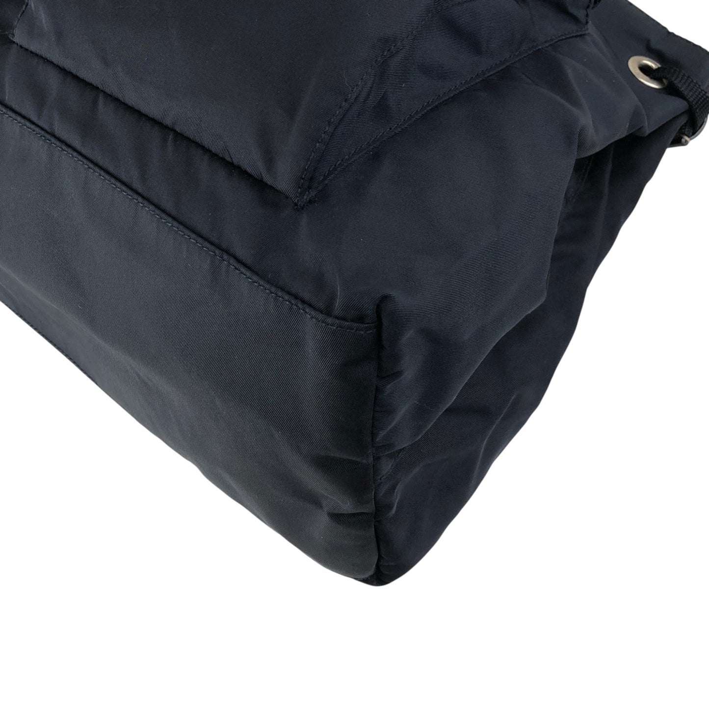 PRADA Tessuto Triangle Logo Double Pocket Totebag Navy Vintage 8ka5ea
