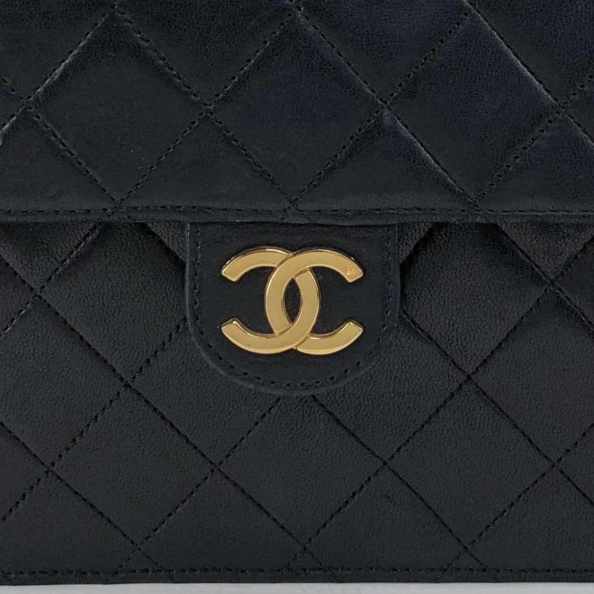 CHANEL Matelasse Coco Mark Turn Lock Chain Shoulder bag Black Vintage tjbcjh