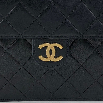 CHANEL Matelasse Coco Mark Turn Lock Chain Shoulder bag Black Vintage tjbcjh
