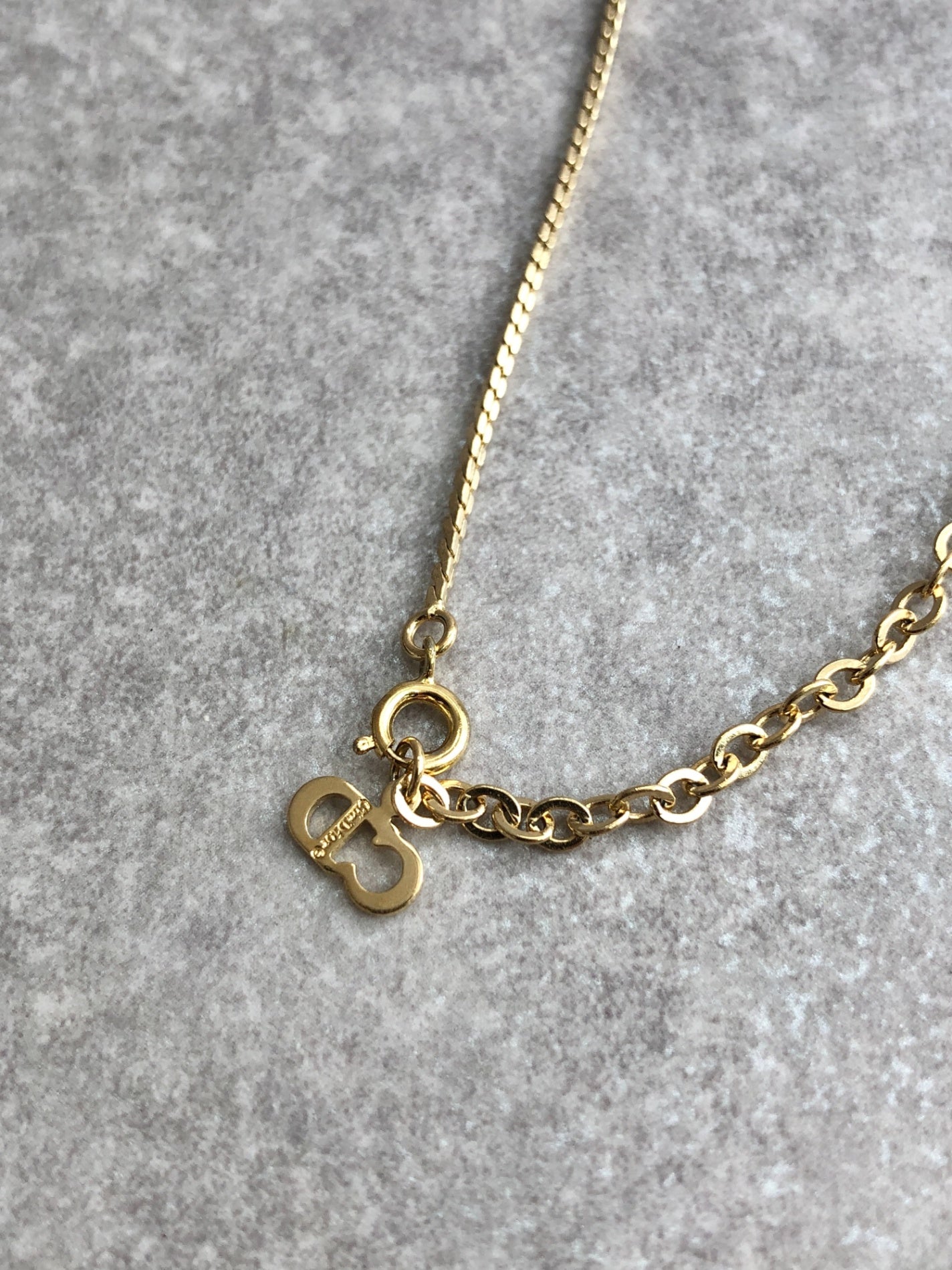 Christian Dior CD Logo Necklace Gold Vintage a4e5gp