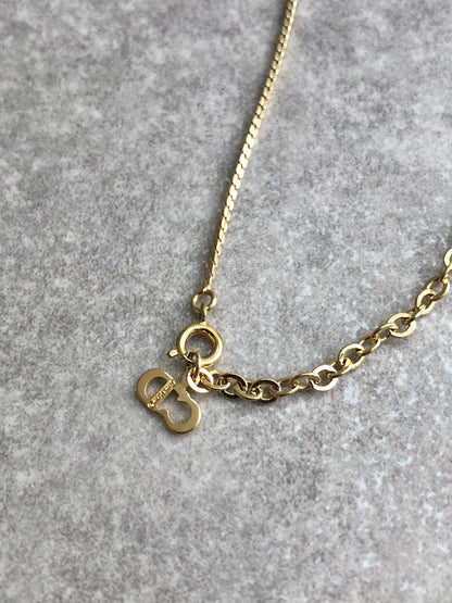 Christian Dior CD Logo Necklace Gold Vintage a4e5gp