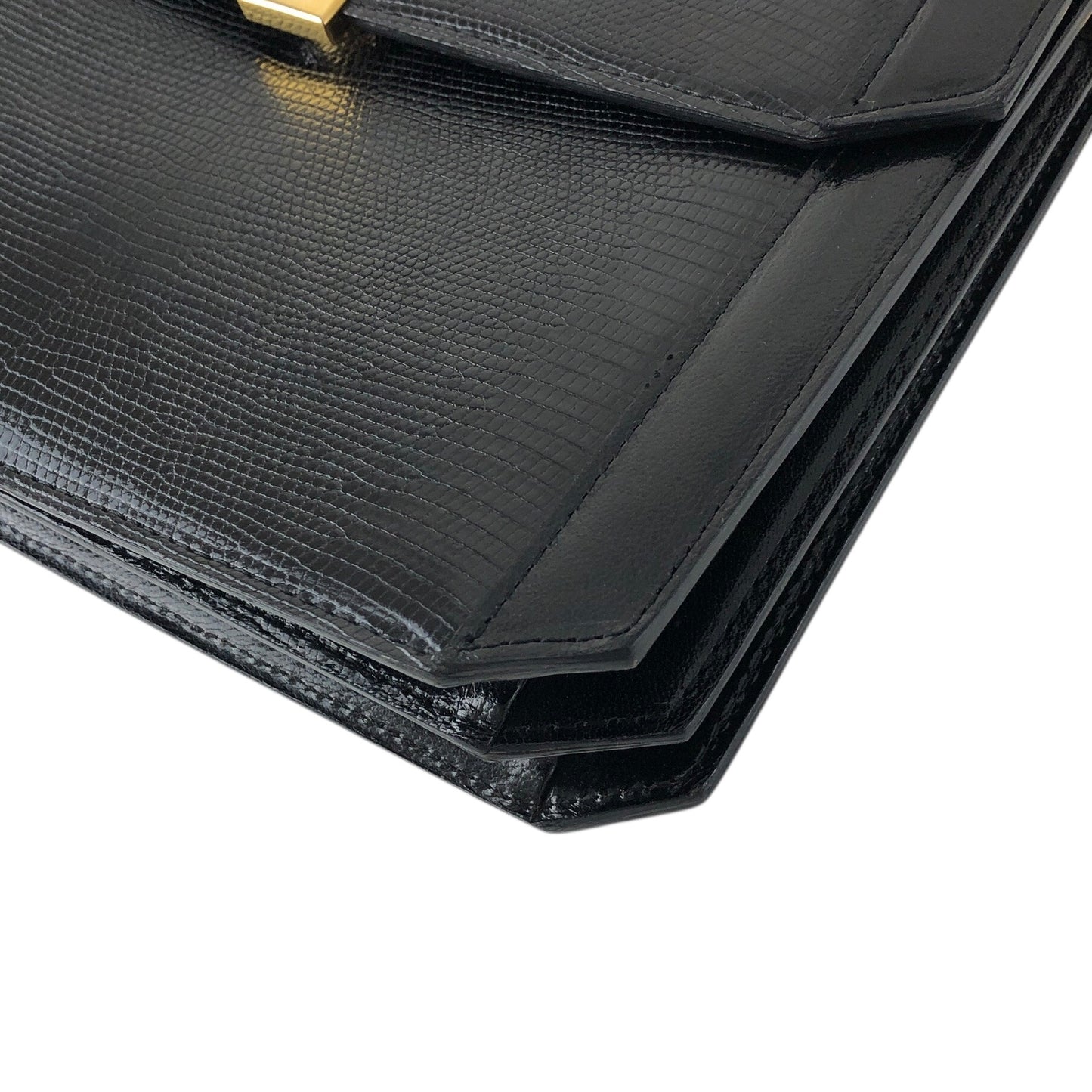 Yves Saint Laurent YSL Logo Handbag Shoulder bag Black Vintage 5nbvi3