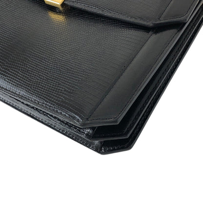 Yves Saint Laurent YSL Logo Handbag Shoulder bag Black Vintage 5nbvi3