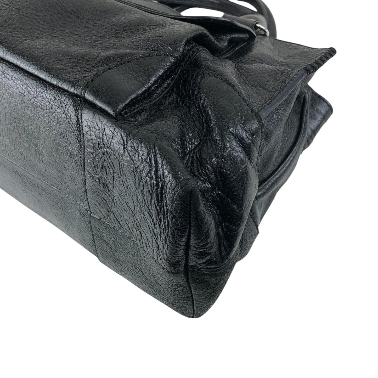 CELINE Horse Carriage Handbag Black Vintage 4s4jvv