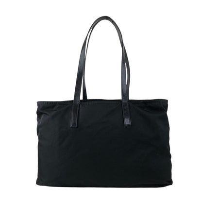 PRADA Tessuto Triangle Logo Totebag Black Vintage weepxg