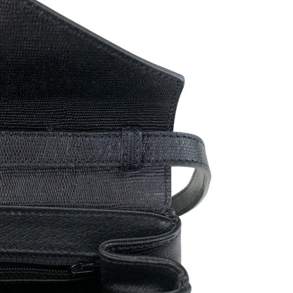 CELINE Circle Logo Shoulder bag Black Vintage bwix55
