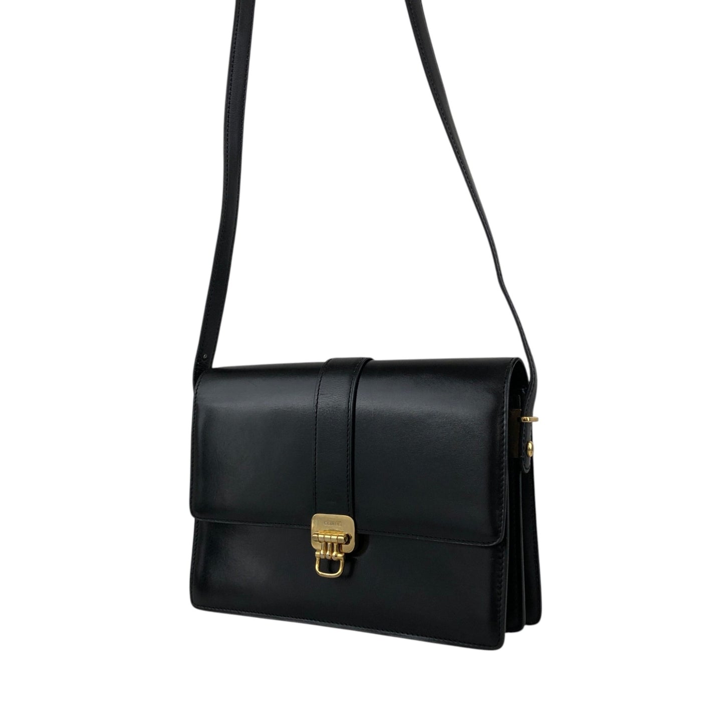 CELINE Horse Bit Shoulder bag Black Vintage 3kmi4e