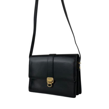 CELINE Horse Bit Shoulder bag Black Vintage 3kmi4e