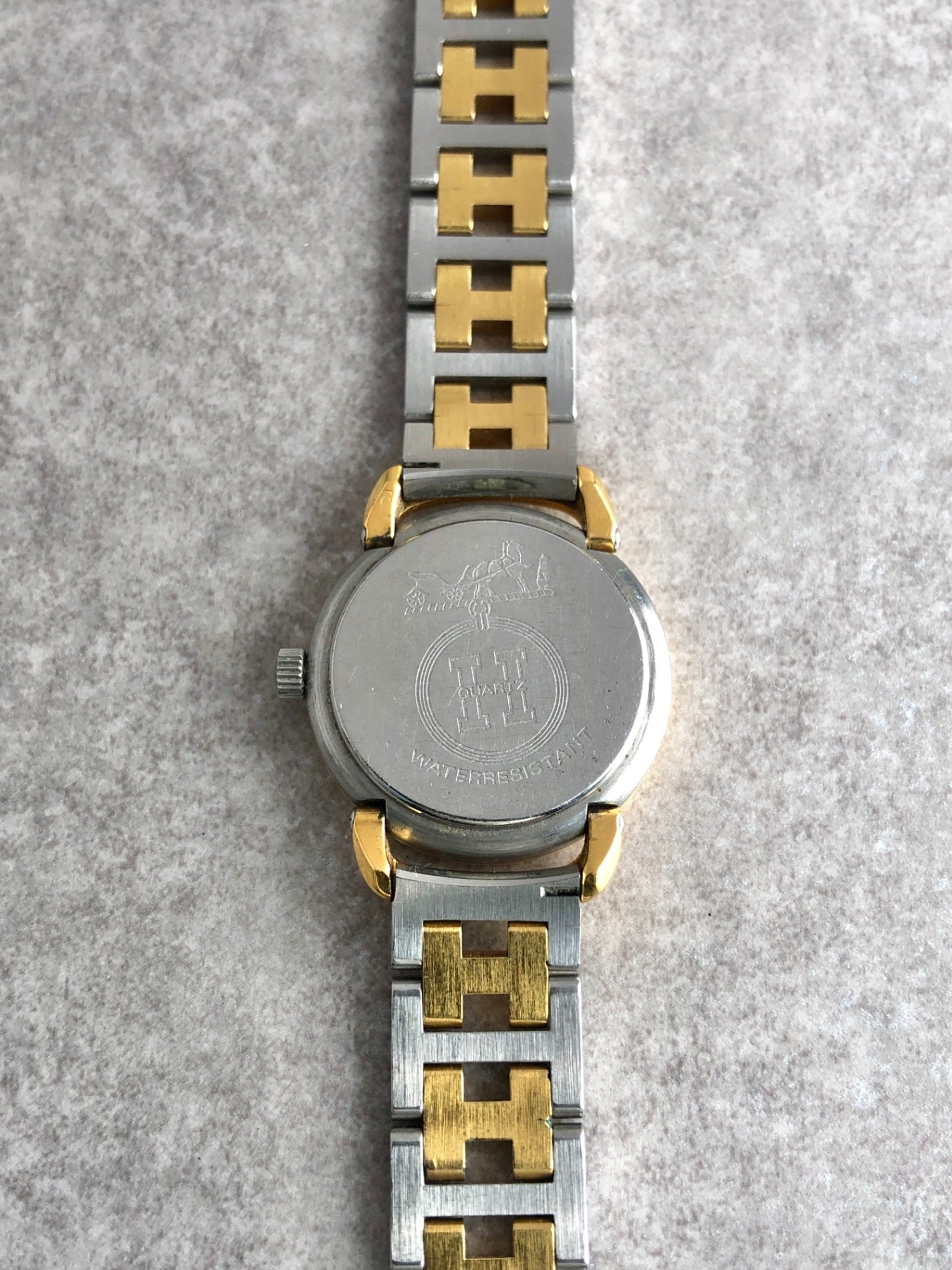 HERMES Quartz Watch Silver pullman Vintage krhgdd