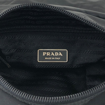 PRADA Tessuto Triangle Logo Front Buckle Shoulder bag Black Vintage 6dj6hu