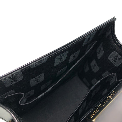 Yves Saint Laurent YSL Logo Charm Two-way Handbag Shoulder bag Black Vintage gmjhfk