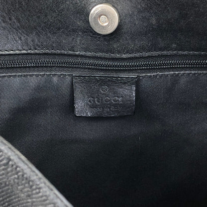 GUCCI GG Canvas Horse Bit Shoulder bag Black Vintage h5tsed