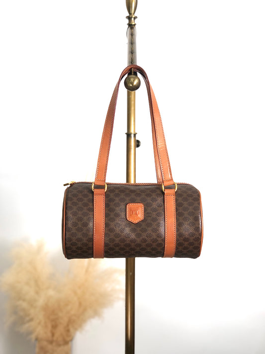 CELINE Macadam Blason Handbag Brown Vintage vkp6jp