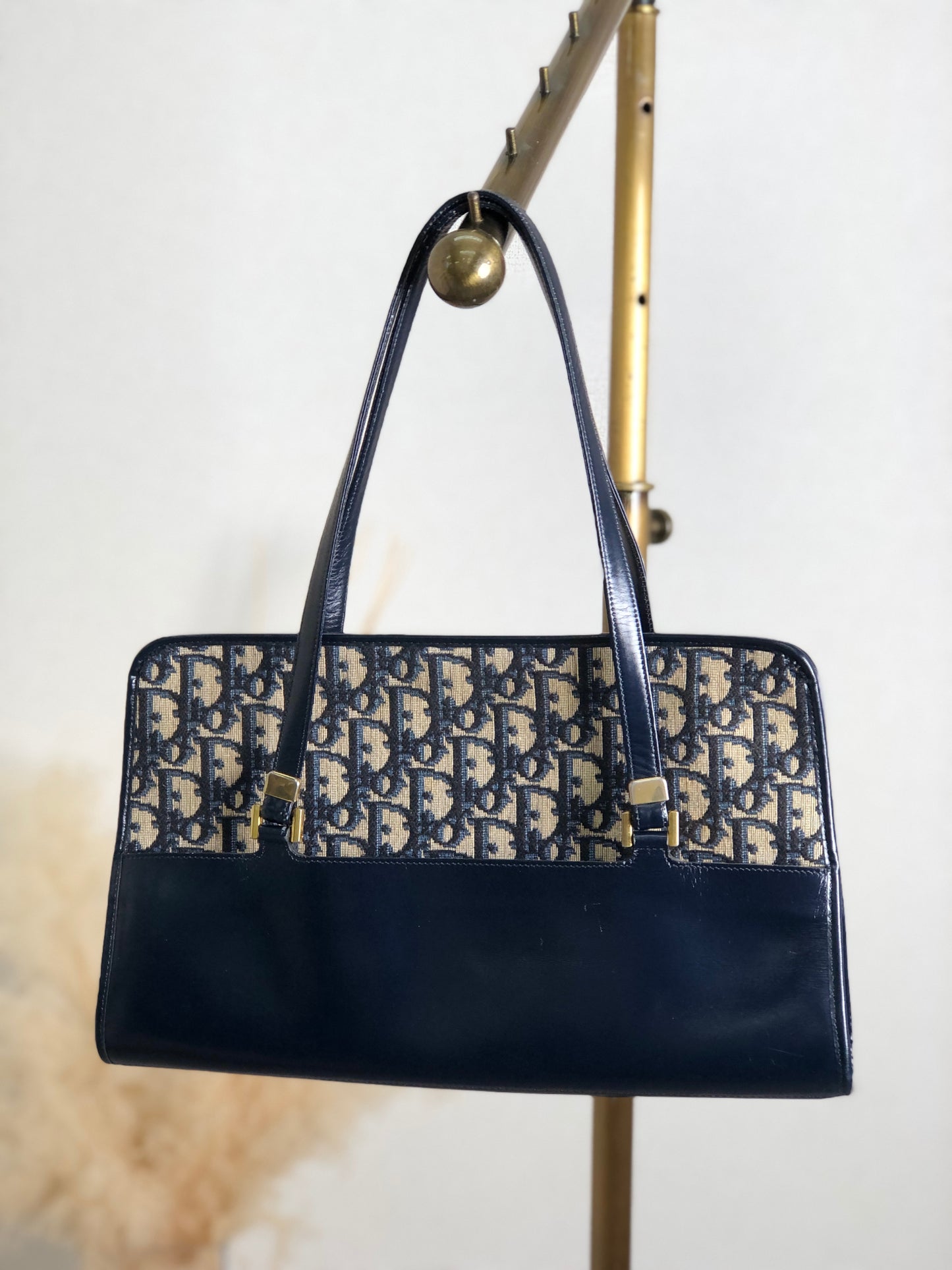 Christian Dior Trotter Handbag Navy Vintage nb73r3